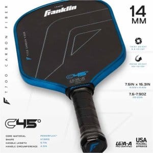Vợt Pickleball Franklin C45° Carbon Fiber 14mm Blue